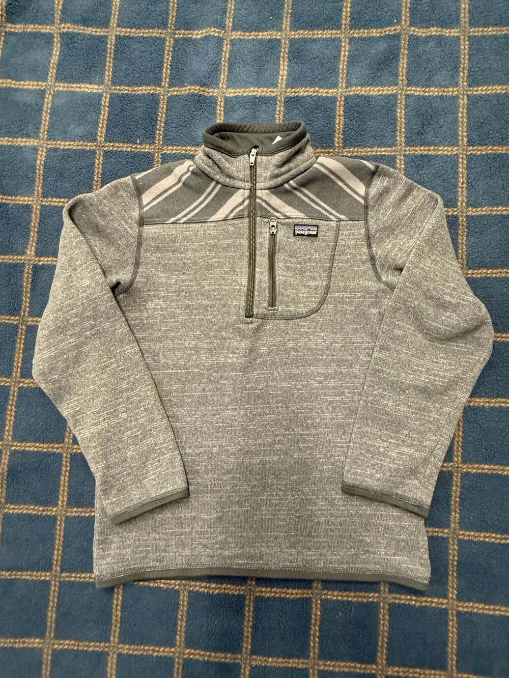 Patagonia Better Sweater 1/4 Zip Pullover Boy's L (12) Gray Fleece